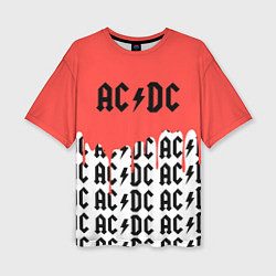 Женская футболка оверсайз Ac dc rock