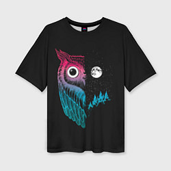Женская футболка оверсайз Ночная сова Градиент