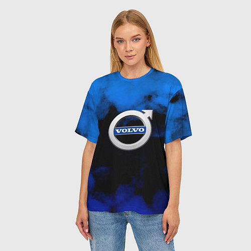 Женская футболка оверсайз Volvo: Облака / 3D-принт – фото 3