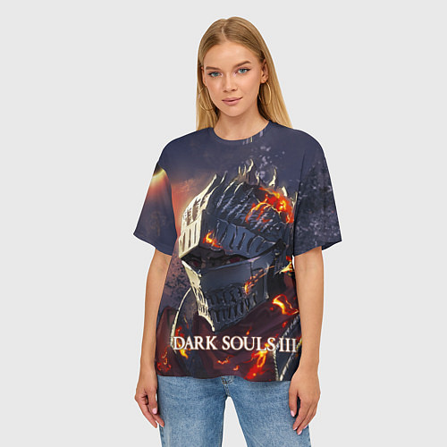 Женская футболка оверсайз DARK SOULS III Рыцарь Солнца Дарк Соулс / 3D-принт – фото 3