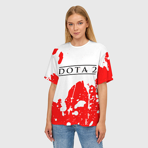 Женская футболка оверсайз DOTA 2 Краски / 3D-принт – фото 3