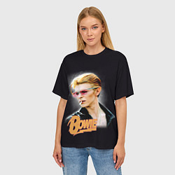 Футболка оверсайз женская David Bowie Smoking, цвет: 3D-принт — фото 2
