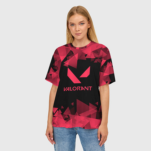 Женская футболка оверсайз Valorant - Геометрия / 3D-принт – фото 3