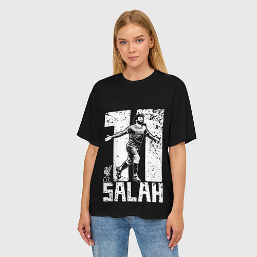 Женская футболка оверсайз Мохамед Салах Mohamed Salah / 3D-принт – фото 3