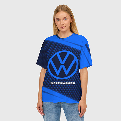 Женская футболка оверсайз VOLKSWAGEN Volkswagen Абстракция / 3D-принт – фото 3