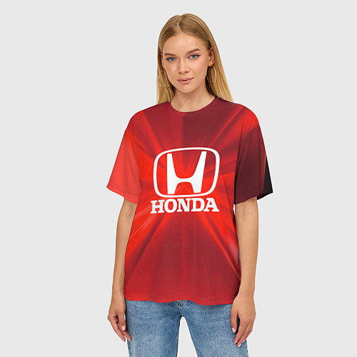 Женская футболка оверсайз Хонда HONDA / 3D-принт – фото 3