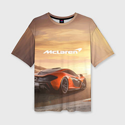 Футболка оверсайз женская McLaren - легендарная гоночная команда!, цвет: 3D-принт