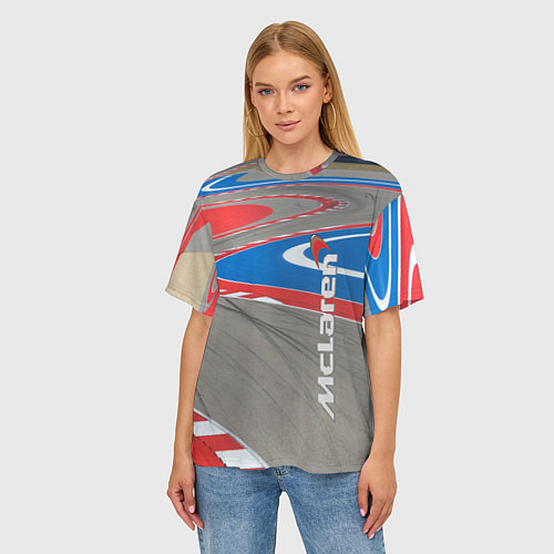 Женская футболка оверсайз McLaren Racing Route / 3D-принт – фото 3