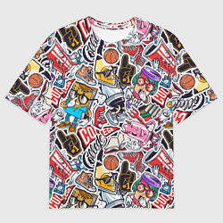 Футболка оверсайз женская Рисунок колледж, цвет: 3D-принт