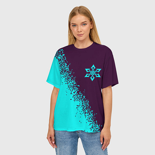Женская футболка оверсайз ГЕНШИН ИМПАКТ - КРИО Арт / 3D-принт – фото 3