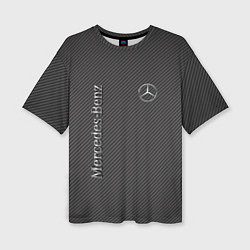 Футболка оверсайз женская Mercedes карбоновые полосы, цвет: 3D-принт