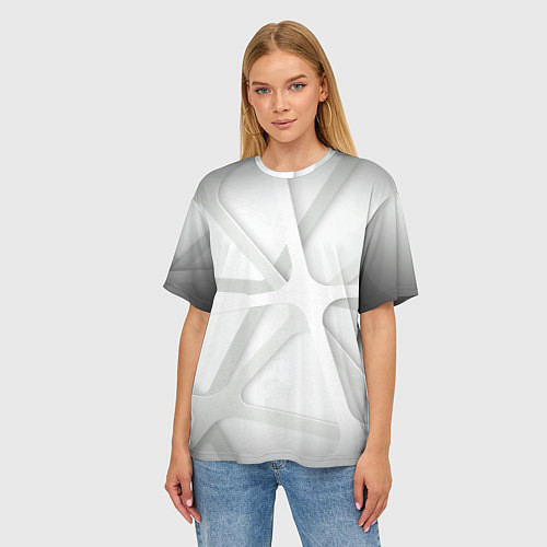 Женская футболка оверсайз Паутина Белая 3D 2022 / 3D-принт – фото 3