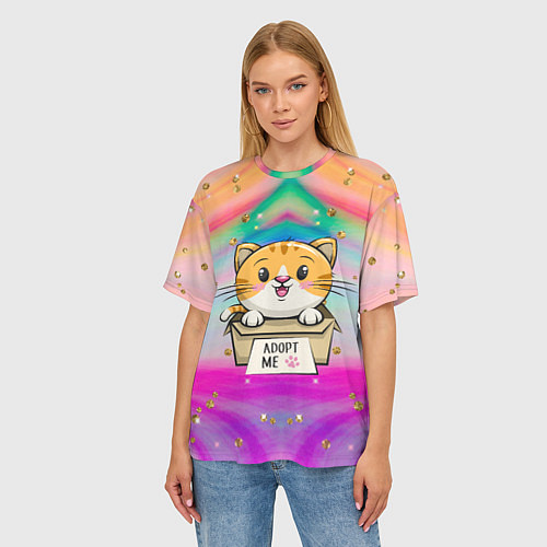 Женская футболка оверсайз Забери меня к себе! / 3D-принт – фото 3