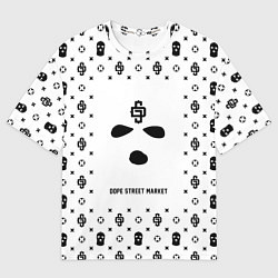 Футболка оверсайз женская Узор White Phantom Ski Mask Dope Street Market, цвет: 3D-принт