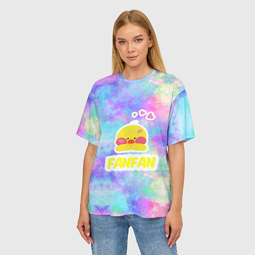 Женская футболка оверсайз Трендовая утя Lalafanfan / 3D-принт – фото 3