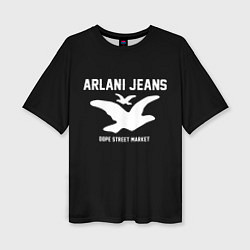 Футболка оверсайз женская Узор Black Orlani Jeans Dope Street Market, цвет: 3D-принт