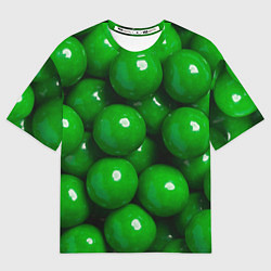 Футболка оверсайз женская Крупный зеленый горошек, цвет: 3D-принт