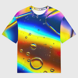 Футболка оверсайз женская Градиент Жёлто-Синяя Абстракция, цвет: 3D-принт