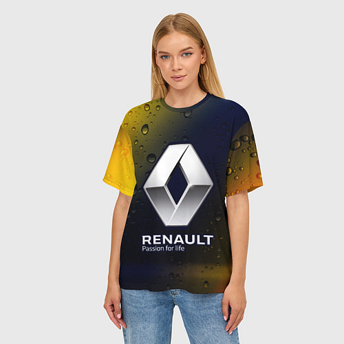 Женская футболка оверсайз РЕНО Дождь / 3D-принт – фото 3