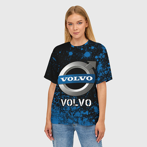Женская футболка оверсайз ВОЛЬВО Volvo Арт / 3D-принт – фото 3