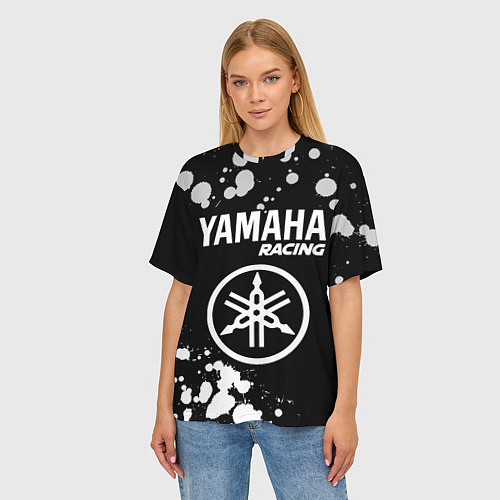 Женская футболка оверсайз YAMAHA Racing Краска / 3D-принт – фото 3