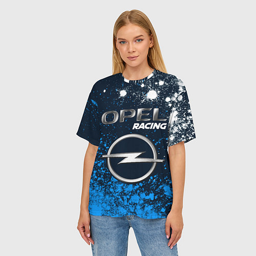 Женская футболка оверсайз OPEL Racing Краска / 3D-принт – фото 3