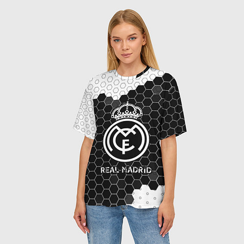 Женская футболка оверсайз REAL MADRID Real Madrid Графика / 3D-принт – фото 3