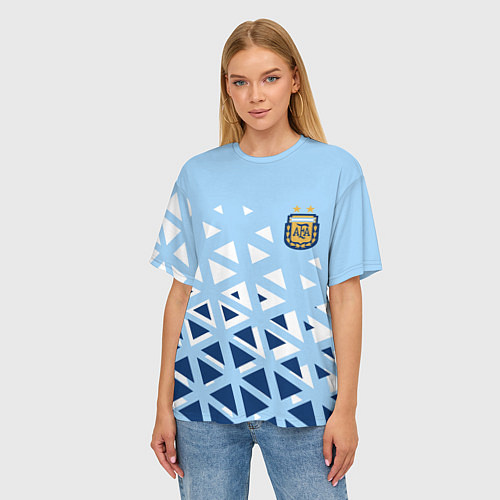 Женская футболка оверсайз Сборная Аргентины футбол / 3D-принт – фото 3