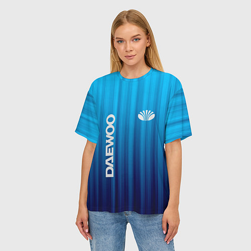 Женская футболка оверсайз DAEWOO спорт / 3D-принт – фото 3