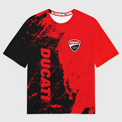 Футболка оверсайз женская DUCATI КРАСНО ЧЕРНЫЙ, цвет: 3D-принт