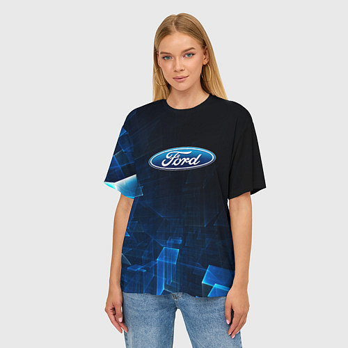 Женская футболка оверсайз Ford форд abstraction / 3D-принт – фото 3