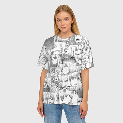 Женская футболка оверсайз Волчица и пряности pattern / 3D-принт – фото 3