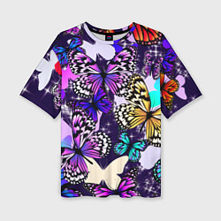 Женская футболка оверсайз Бабочки Butterflies