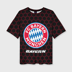 Футболка оверсайз женская БАВАРИЯ Bayern Соты, цвет: 3D-принт