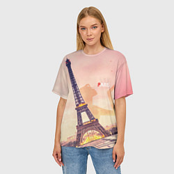 Футболка оверсайз женская Эйфилева Башня - Париж, цвет: 3D-принт — фото 2