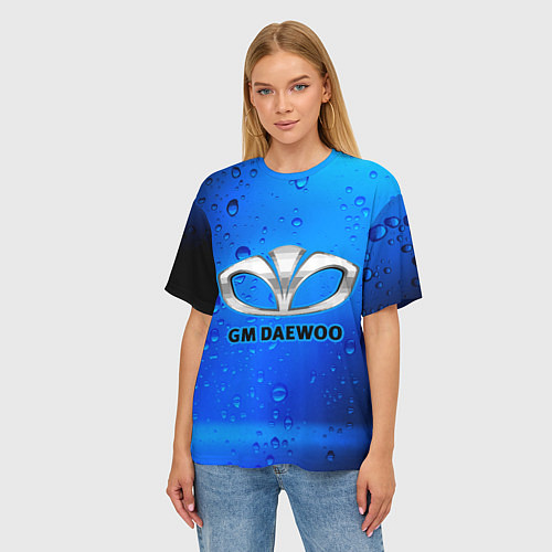 Женская футболка оверсайз DAEWOO Капли Дождя / 3D-принт – фото 3