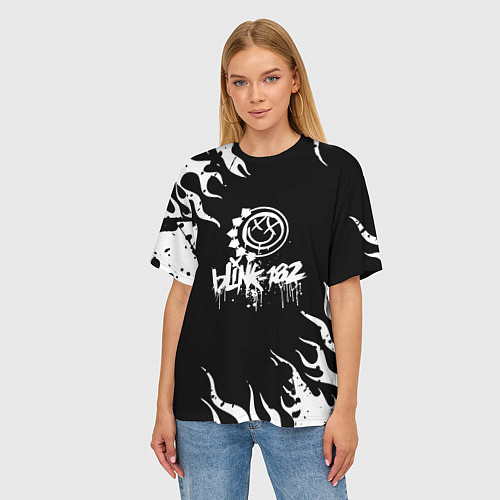 Женская футболка оверсайз Blink-182 / 3D-принт – фото 3