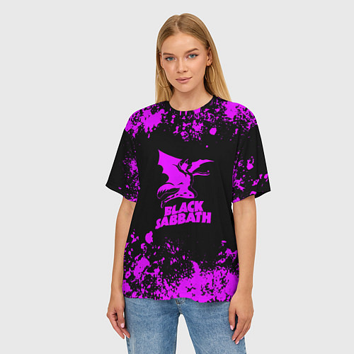 Женская футболка оверсайз Black Sabbath metal / 3D-принт – фото 3
