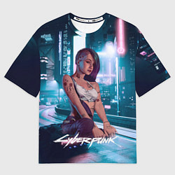 Женская футболка оверсайз Jydy cyberpunk2077