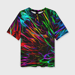 Женская футболка оверсайз Neon pattern Vanguard
