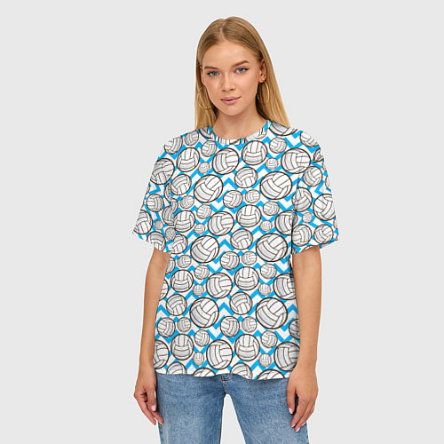 Женская футболка оверсайз Мячи Волейбольные / 3D-принт – фото 3