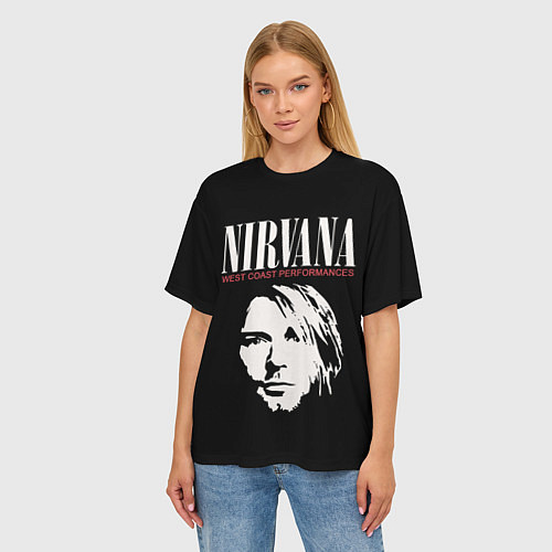 Женская футболка оверсайз NIRVANA Kurt Cobain / 3D-принт – фото 3