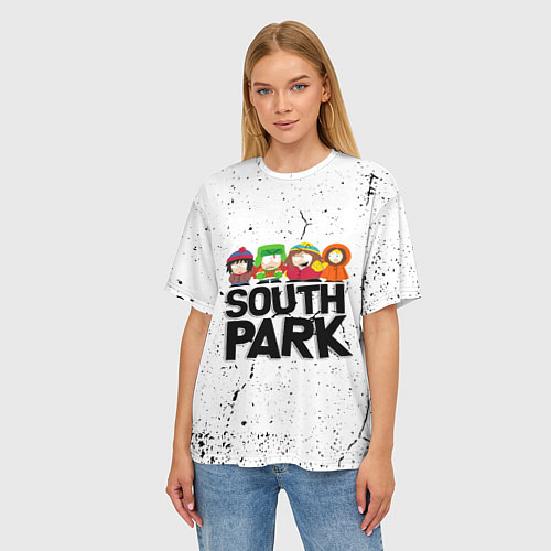 Женская футболка оверсайз Южный парк мультфильм - персонажи South Park / 3D-принт – фото 3