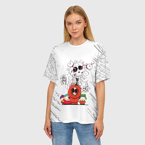 Женская футболка оверсайз Южный парк - персонажи мультфильма South Park / 3D-принт – фото 3