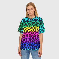 Футболка оверсайз женская Leopard Pattern Neon, цвет: 3D-принт — фото 2