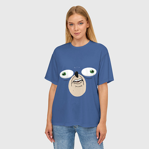 Женская футболка оверсайз Смешной Ежик / 3D-принт – фото 3