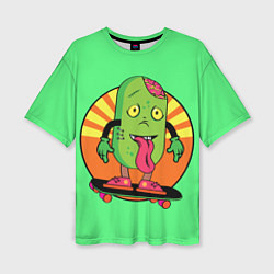 Футболка оверсайз женская ПИЛЮЛЯ НА СКЕЙТБОРДЕ, цвет: 3D-принт