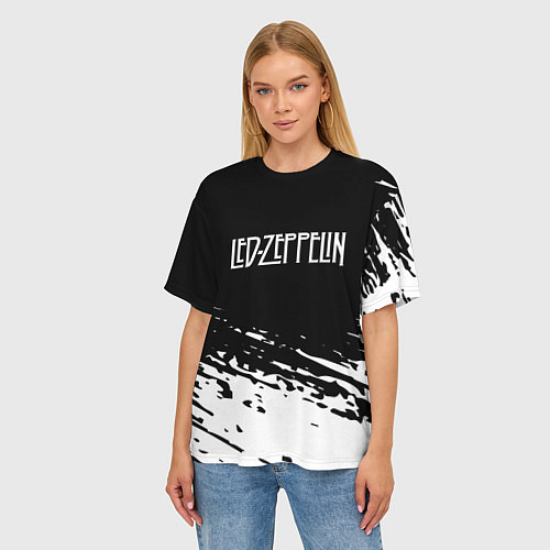 Женская футболка оверсайз LED ZEPPELIN ЛЕД ЗЕППЕЛИН / 3D-принт – фото 3
