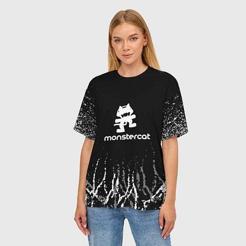 Женская футболка оверсайз Monstercat / 3D-принт – фото 3
