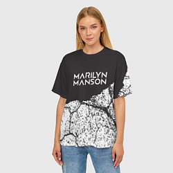 Футболка оверсайз женская Marilyn manson, цвет: 3D-принт — фото 2